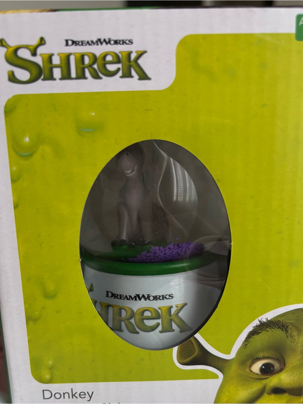 DreamWorks Shrek Donkey Figurine with Green Base and Purple Flower